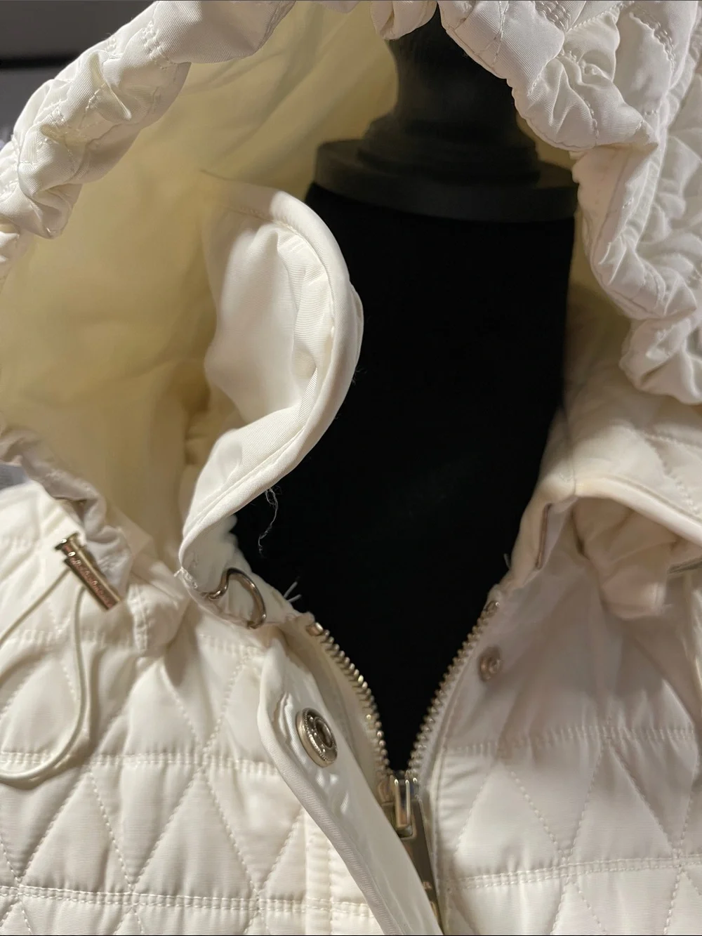 Michael Kors Quilted Cream Puffer Coat